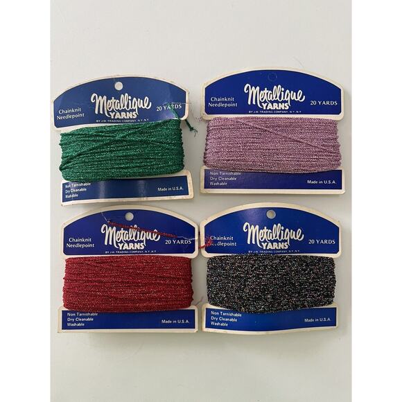 Vintage Metallic Yarn - Lot of 17 - Checkpoint Needlepoint Columbia Minerva - Picture 4 of 8